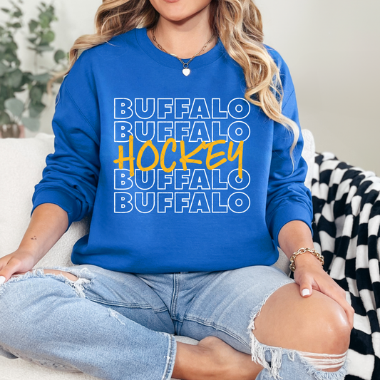 Buffalo Hockey Stacked T-Shirt or Sweatshirt