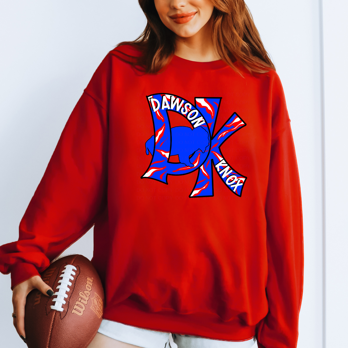 Dawson Knox Initials Blue Players Football T-Shirt or Sweatshirt