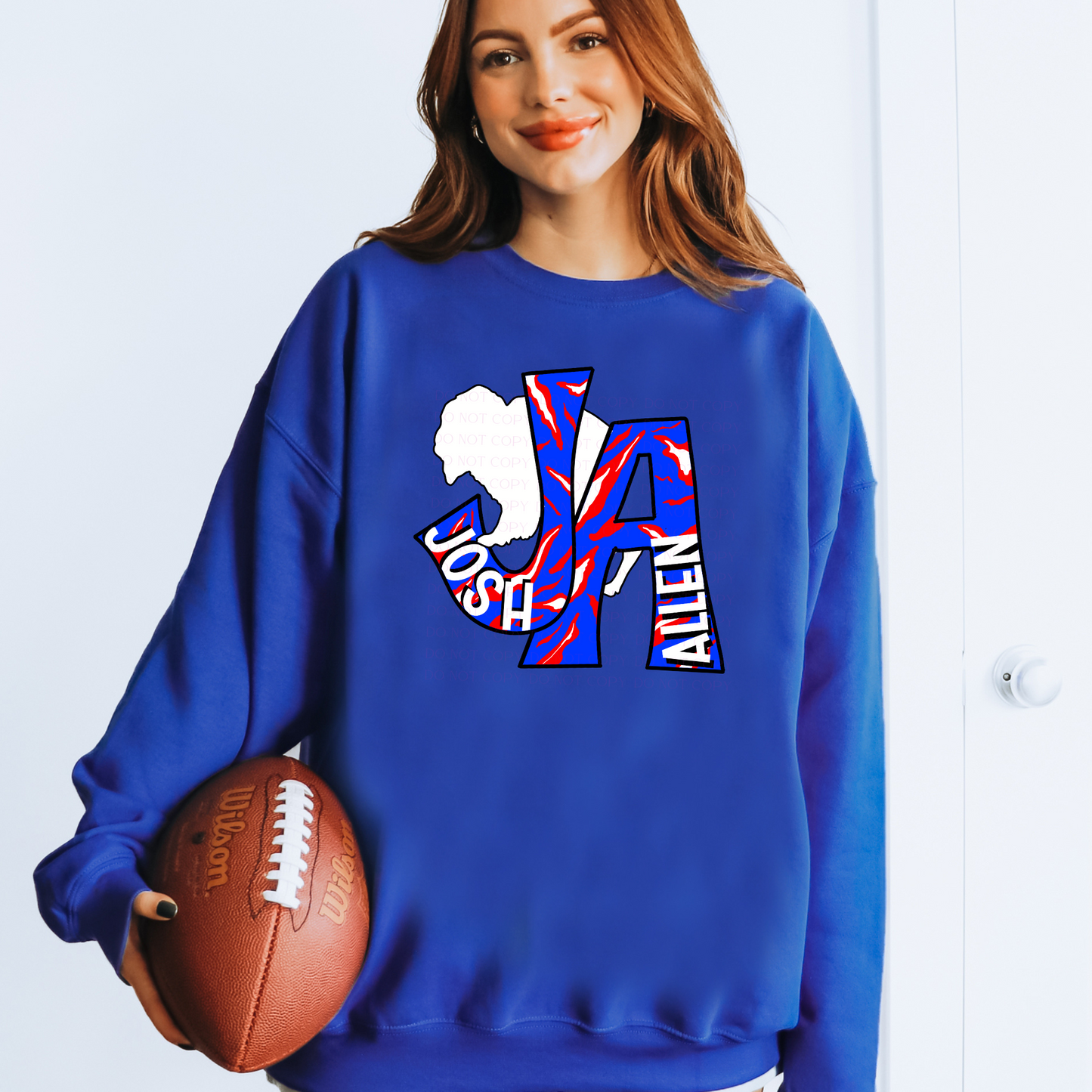 Josh Allen Initials White Buffalo Players Football T-Shirt or Sweatshirt