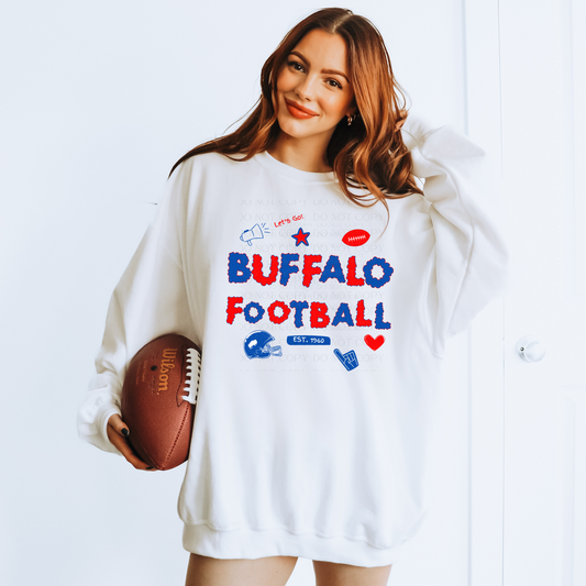 Buffalo Football Cloud Writing Sweatshirt