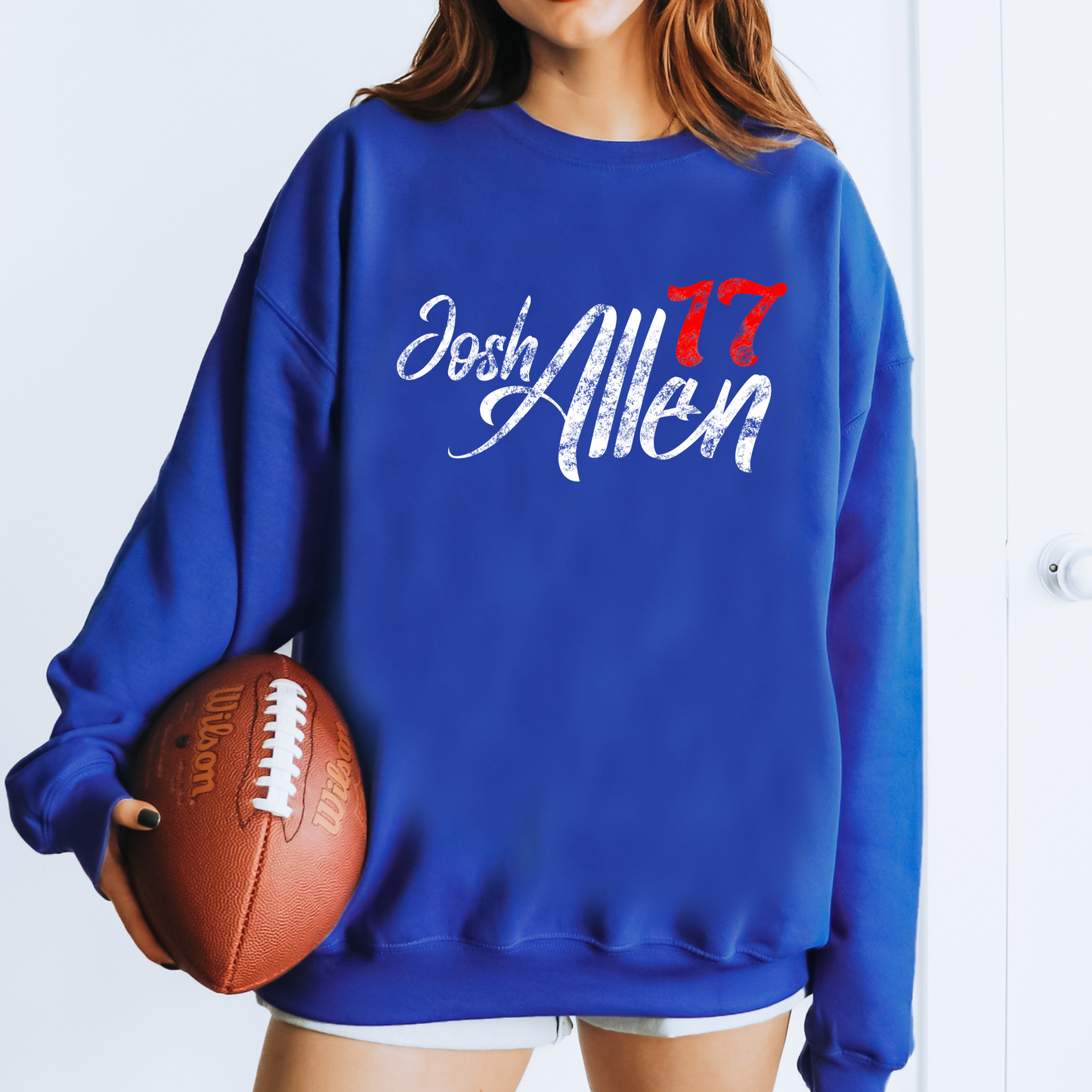 Josh Allen 17 Distressed Buffalo Football T-Shirt, Sweatshirt or Hoodie