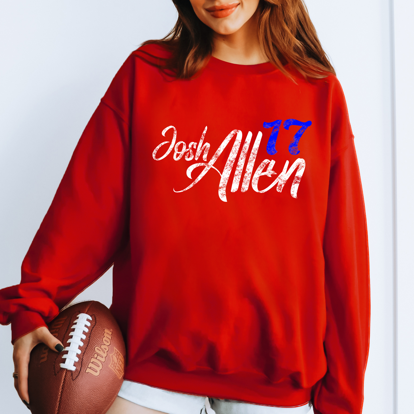 Josh Allen 17 Distressed Buffalo Football T-Shirt, Sweatshirt or Hoodie