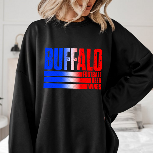 Buffalo Football Beer Wings T-shirt or Sweatshirt