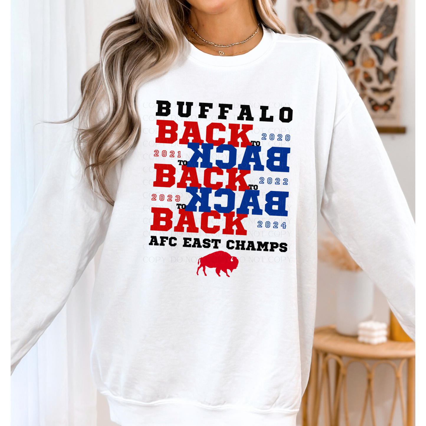 Back to Back Buffalo Division Champs Crewneck Sweatshirt