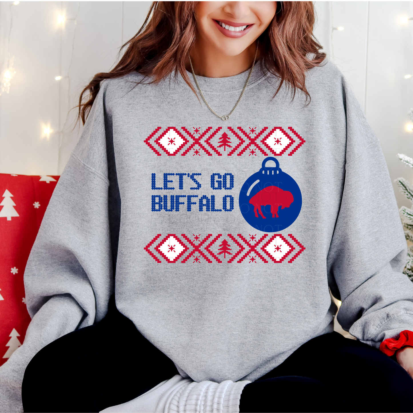 Ugly Sweater Let's Go Buffalo Christmas T-Shirt or Sweatshirt