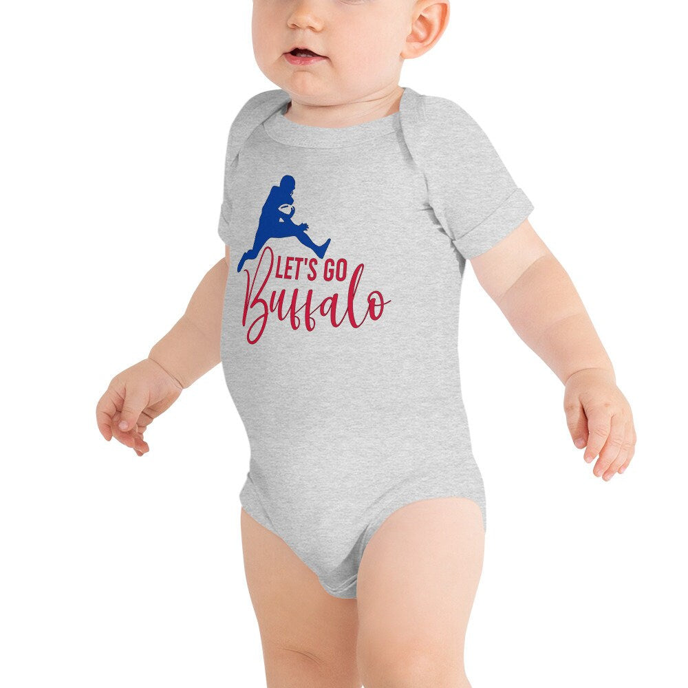 Let's Go Buffalo Baby short sleeve one piece