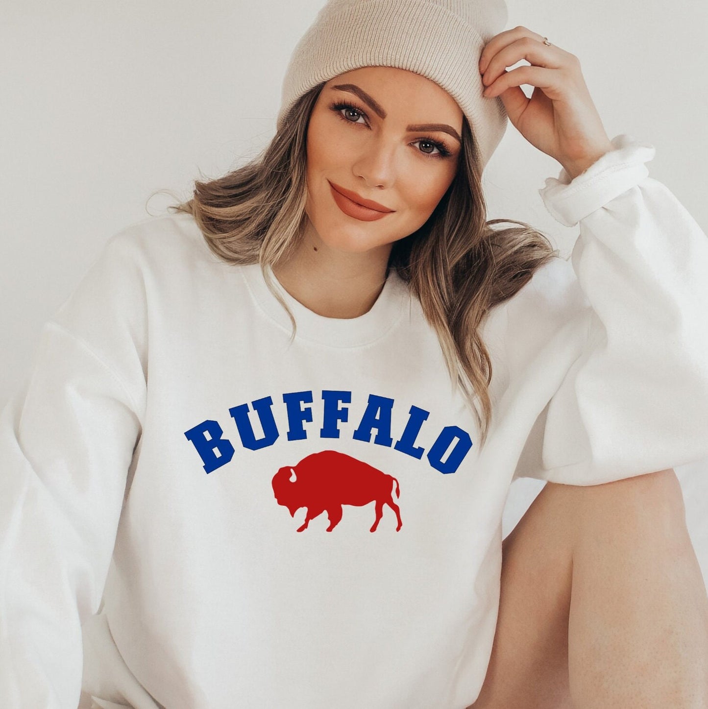 Buffalo Red Blue Football T-Shirt or Sweatshirt