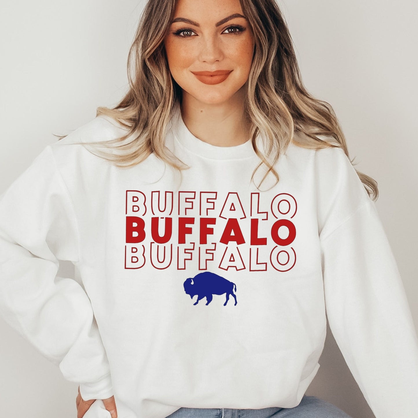 Buffalo Football Red Blue Shirt or Sweatshirt