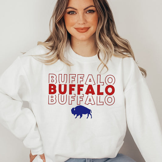 Buffalo Football Red Blue Shirt or Sweatshirt