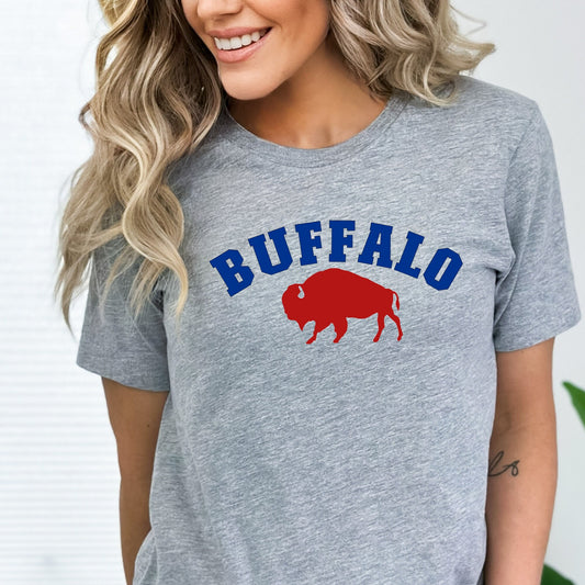 Buffalo Red Blue Football T-Shirt or Sweatshirt