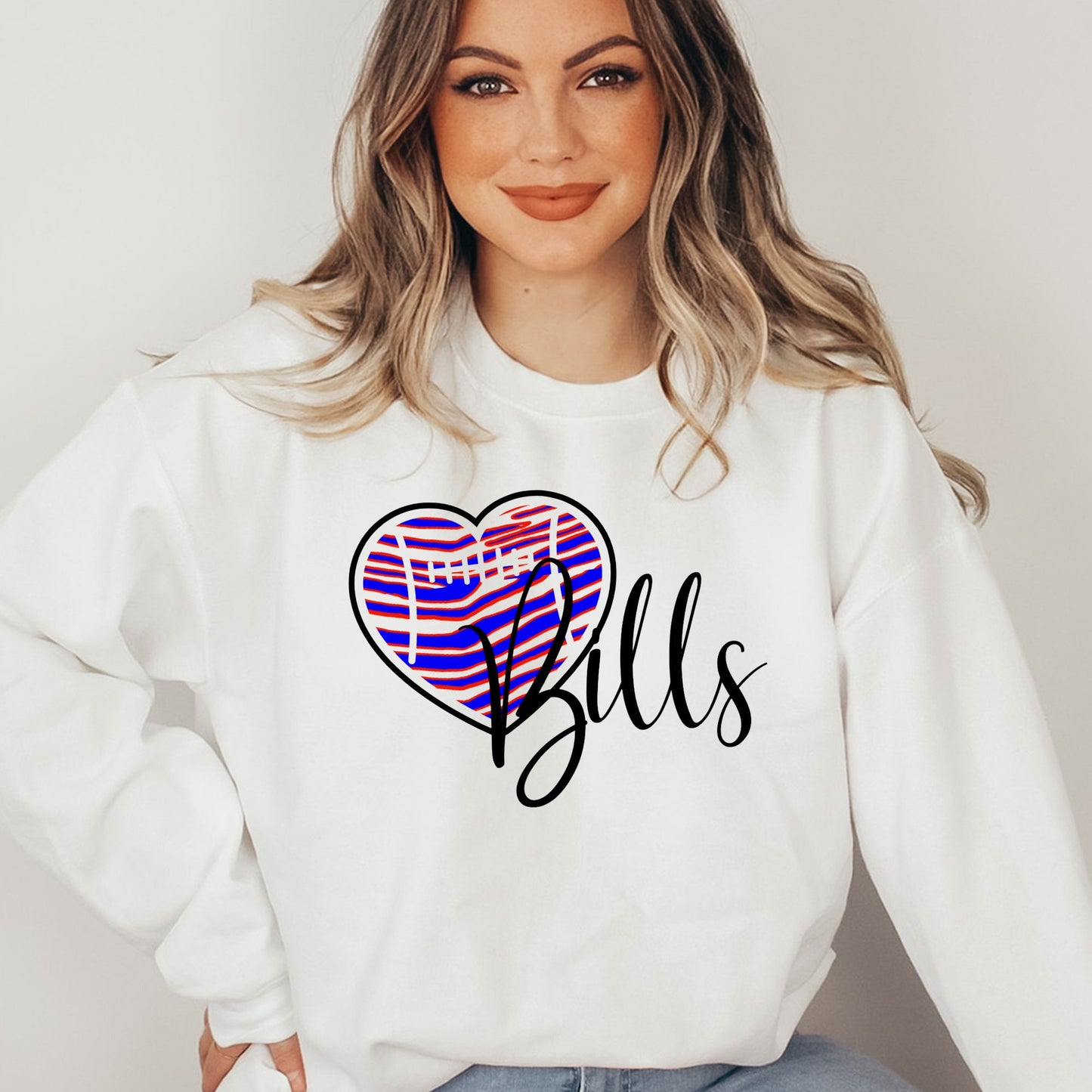 Love Buffalo with Zubaz Heart White T-Shirt or Sweatshirt