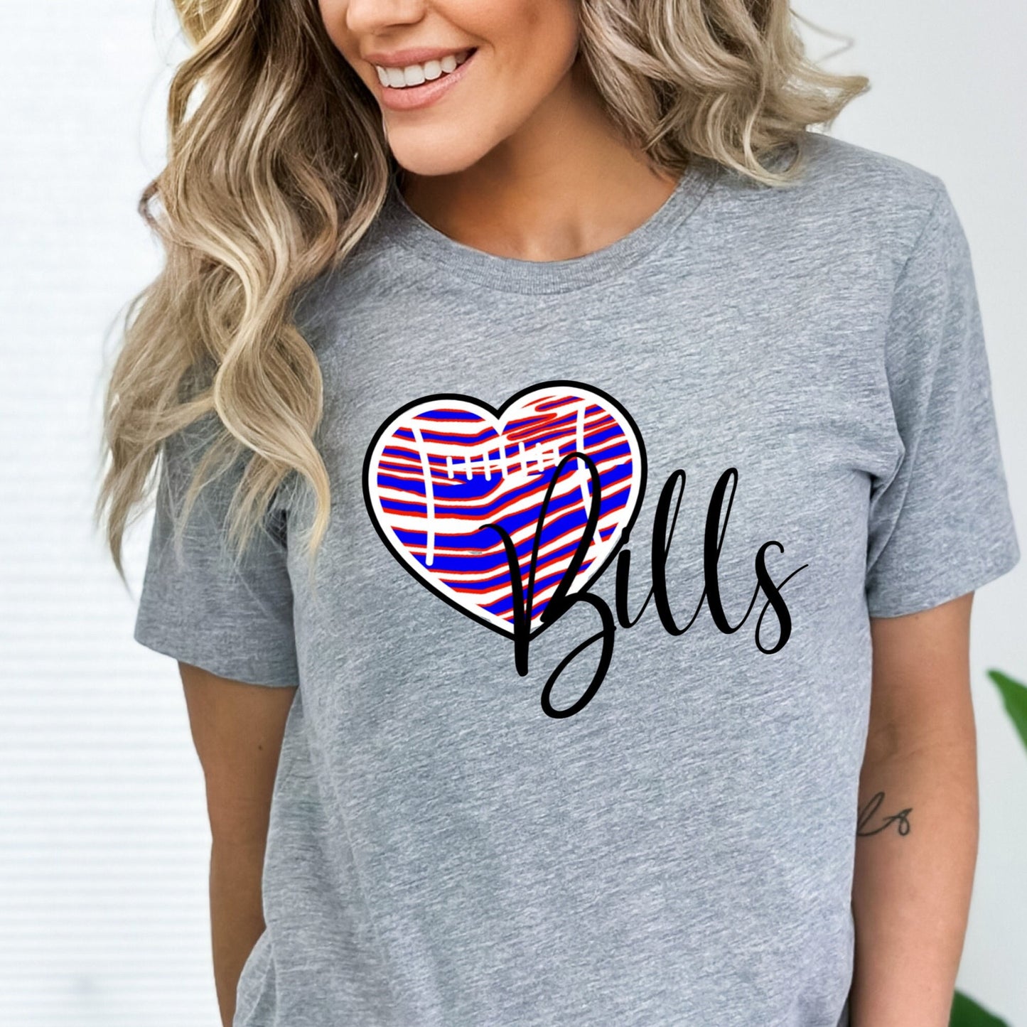 Love Buffalo with Zubaz Heart White T-Shirt or Sweatshirt