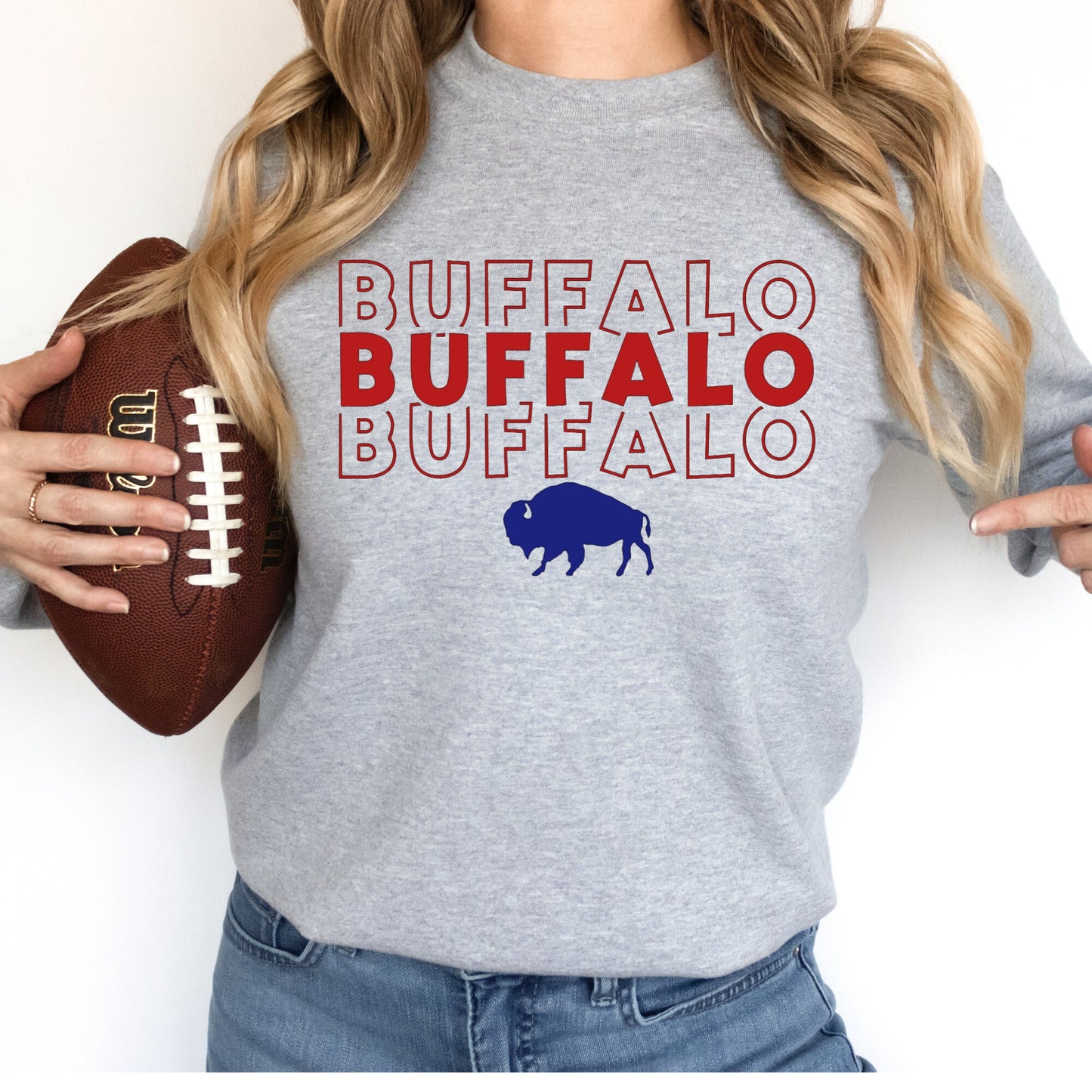 Buffalo Football Red Blue Shirt or Sweatshirt