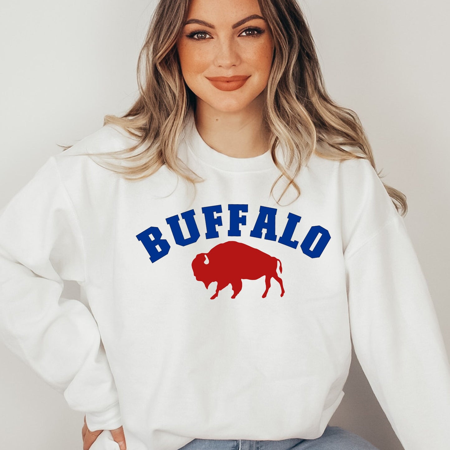 Buffalo Red Blue Football T-Shirt or Sweatshirt