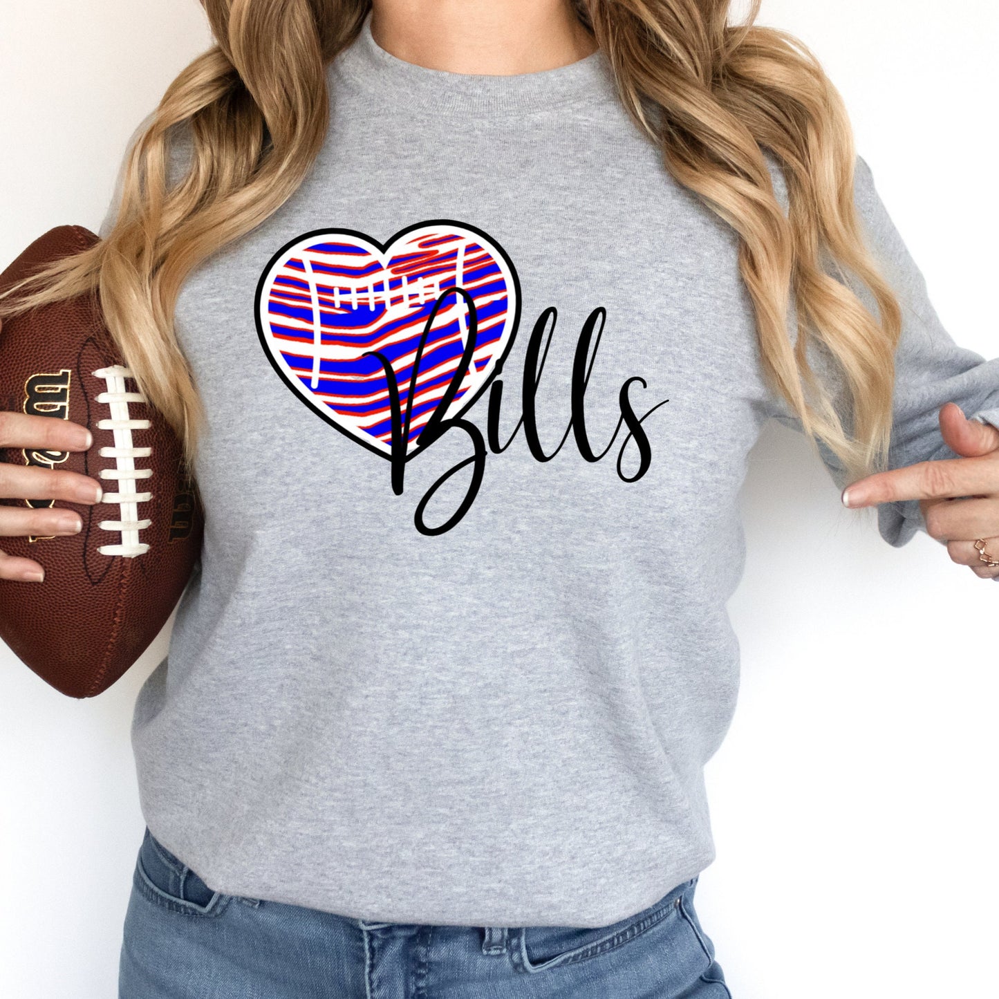 Love Buffalo with Zubaz Heart White T-Shirt or Sweatshirt