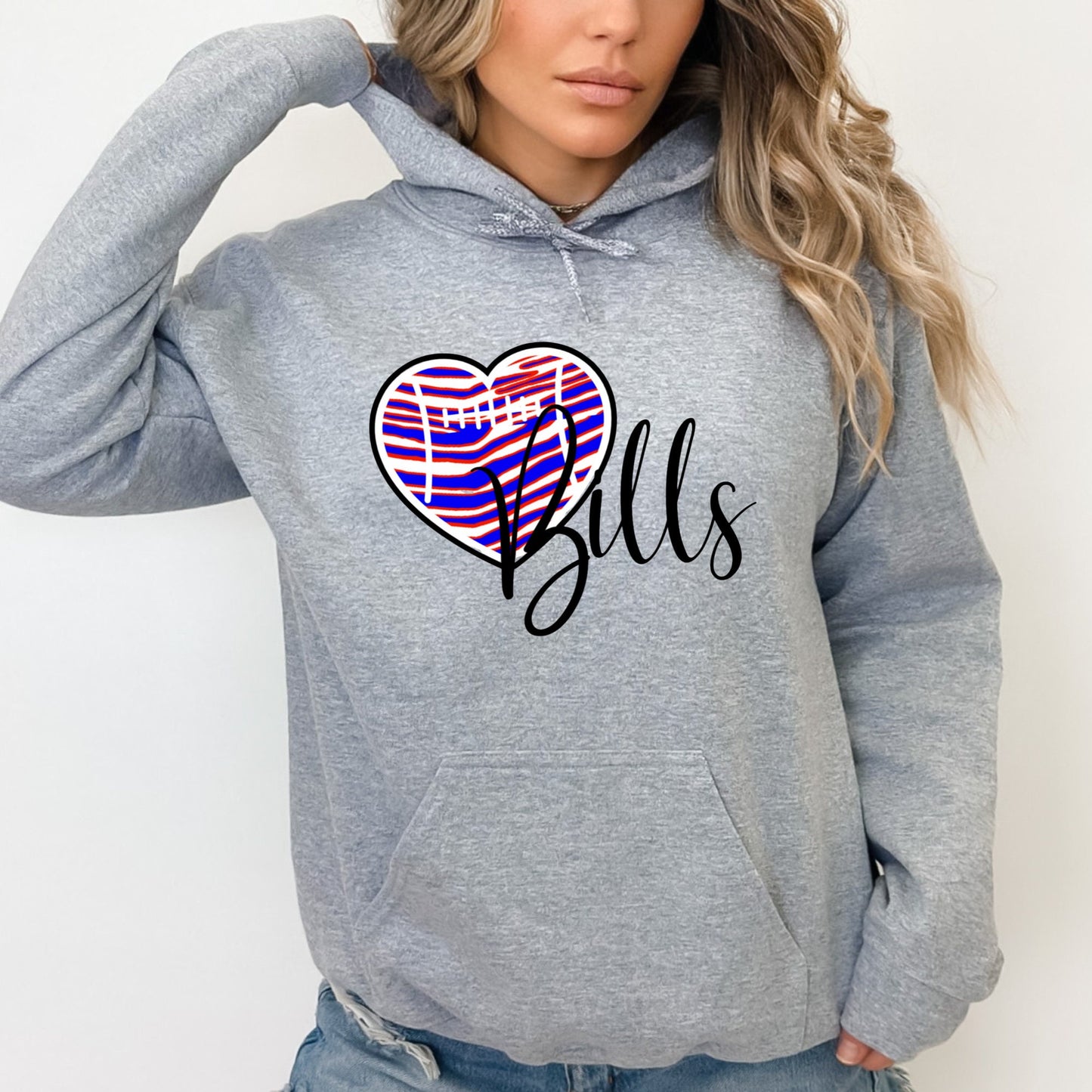 Love Buffalo with Zubaz Heart White T-Shirt or Sweatshirt