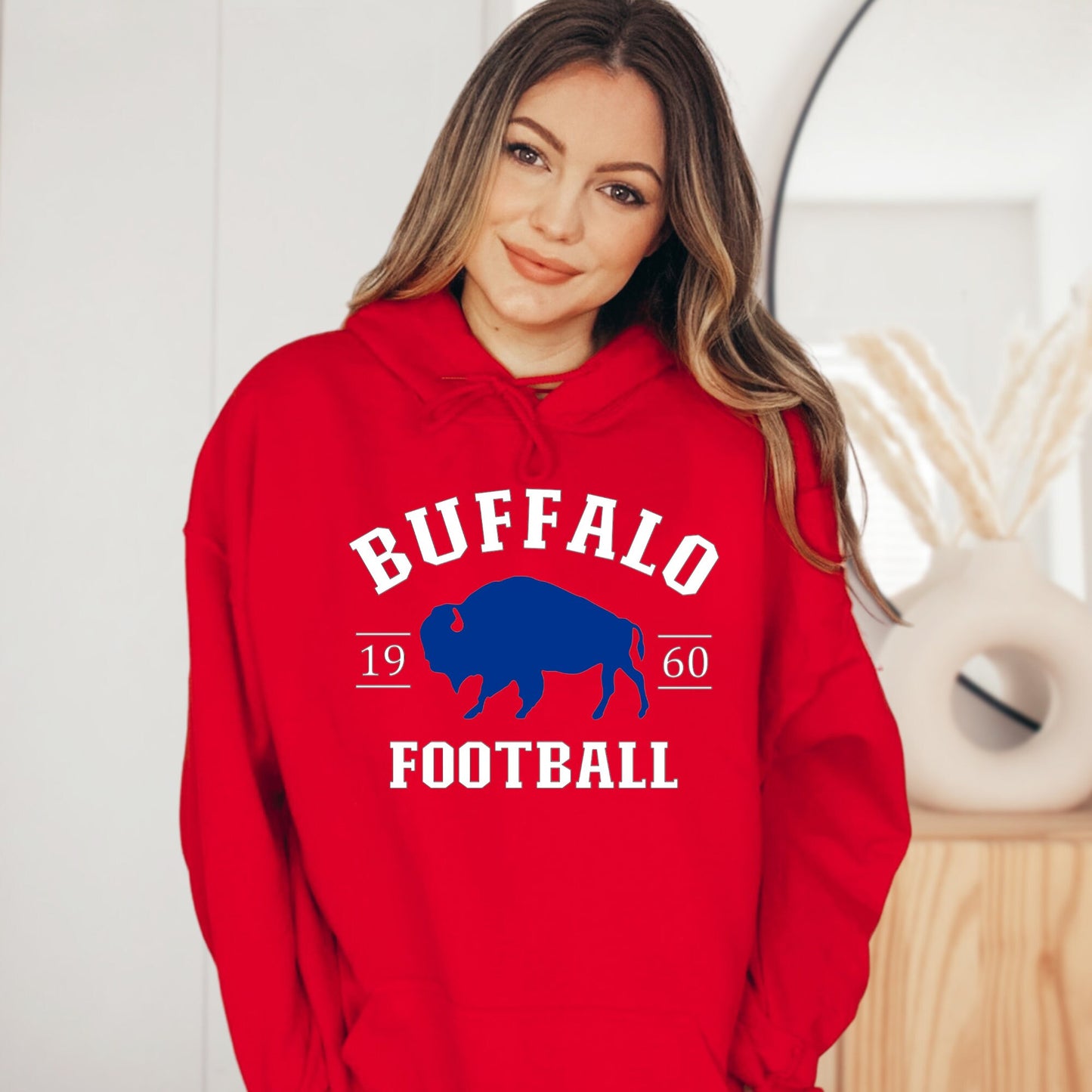 Buffalo Football Red or Blue Tee, Sweatshirt, or Hoodie