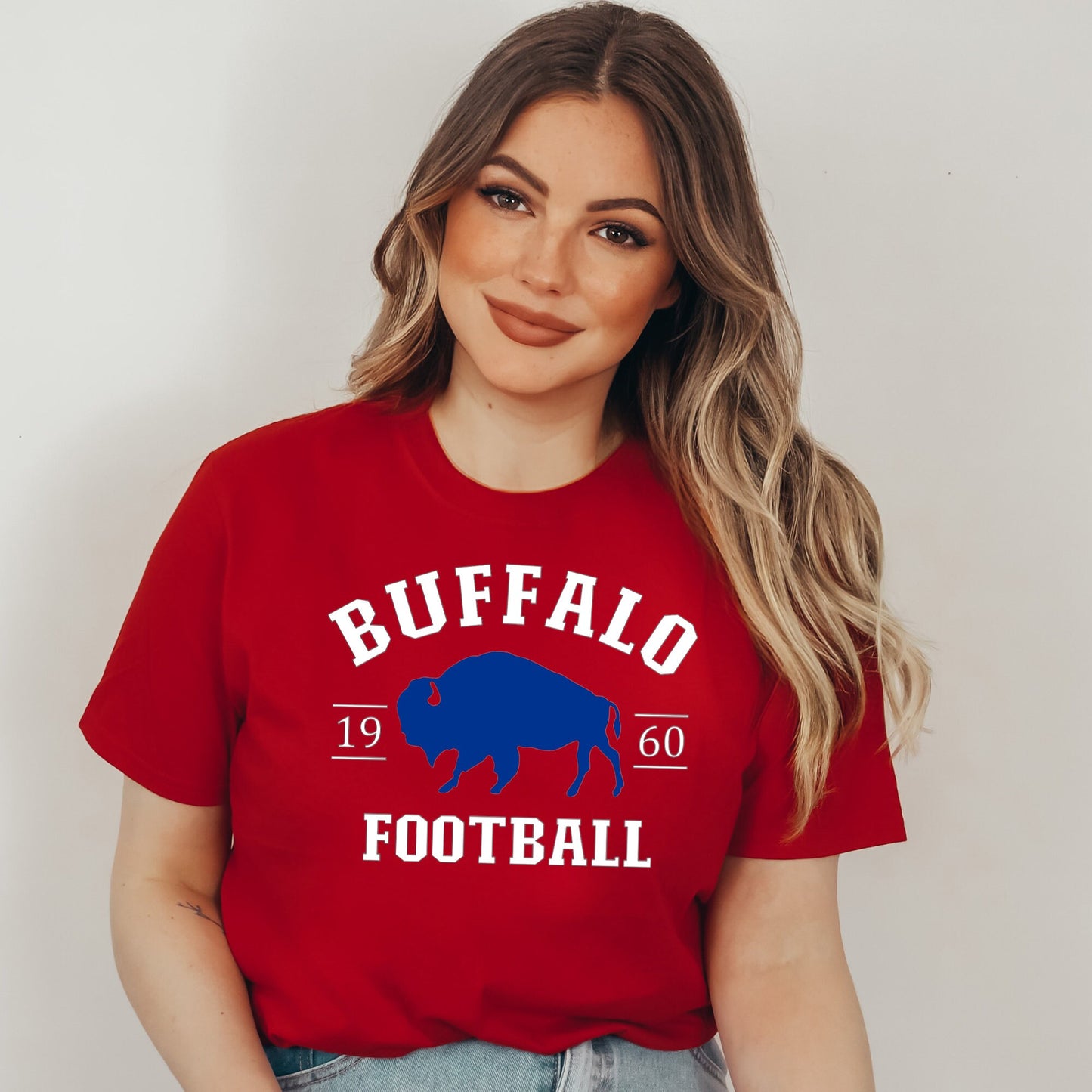 Buffalo Football Red or Blue Tee, Sweatshirt, or Hoodie