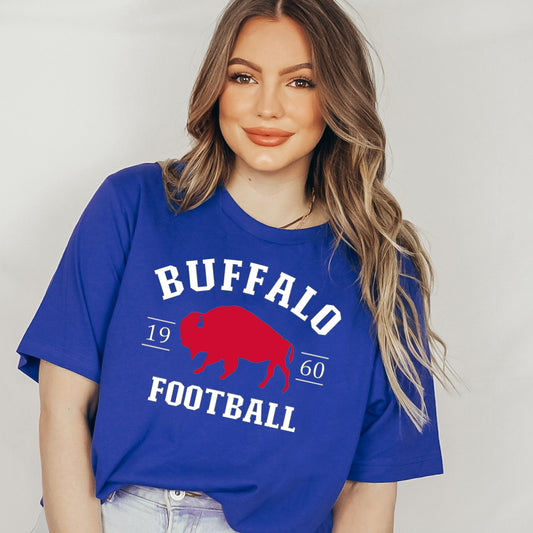 Buffalo Football Red or Blue Tee, Sweatshirt, or Hoodie