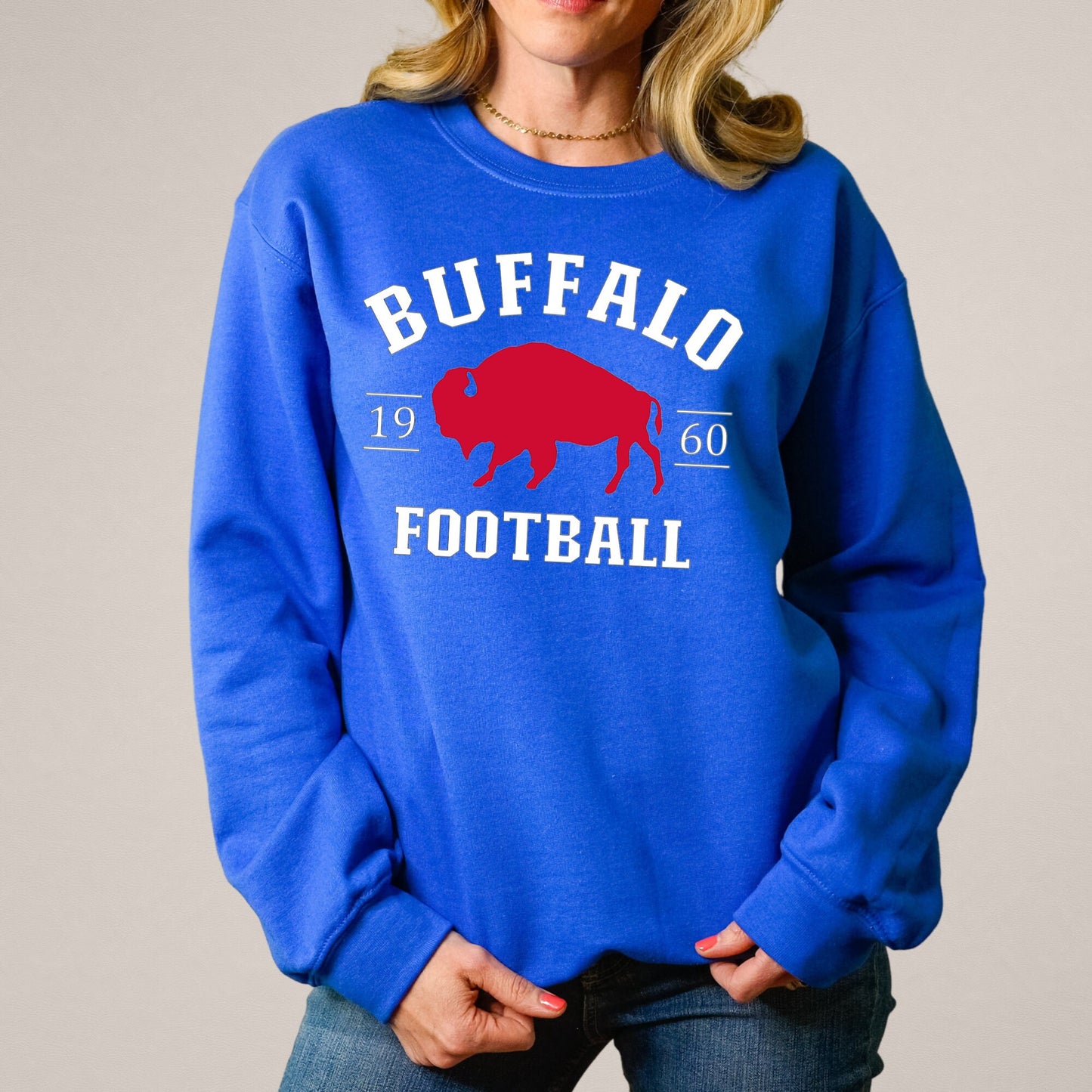 Buffalo Football Red or Blue Tee, Sweatshirt, or Hoodie