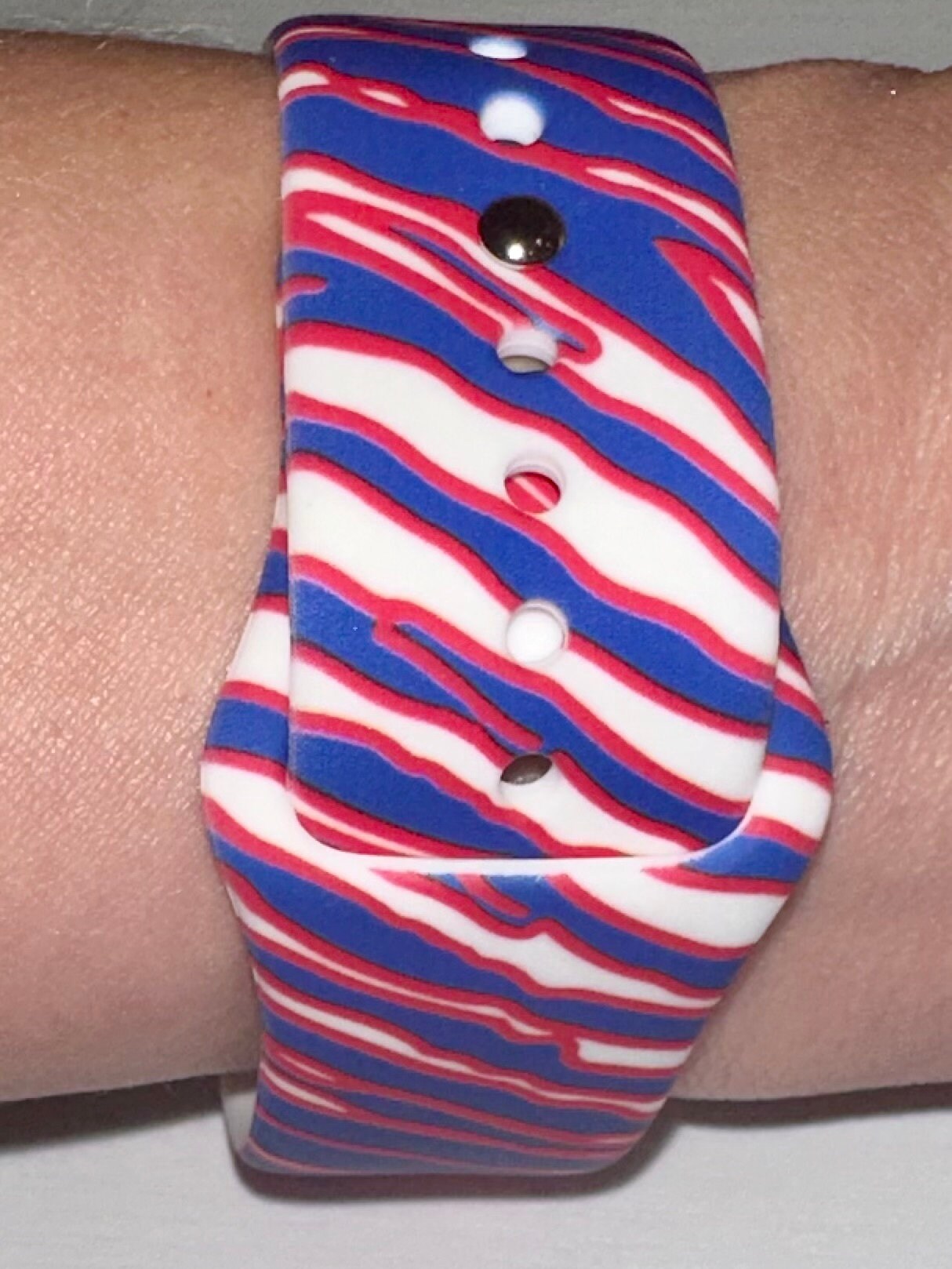 Watch Band Smart Watch Red White Blue Stripe Buffalo Sport Band