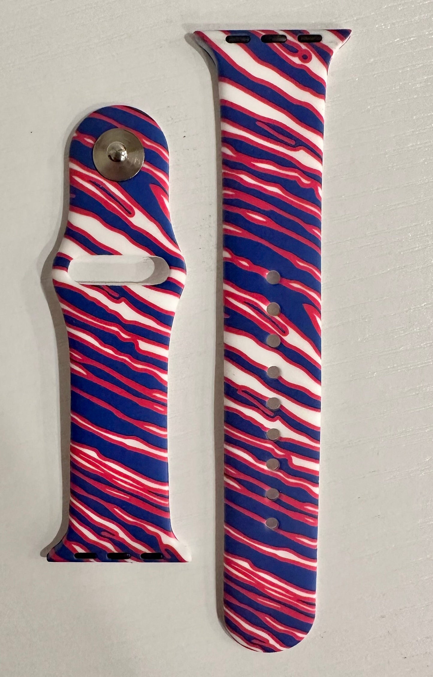 Watch Band Smart Watch Red White Blue Stripe Buffalo Sport Band