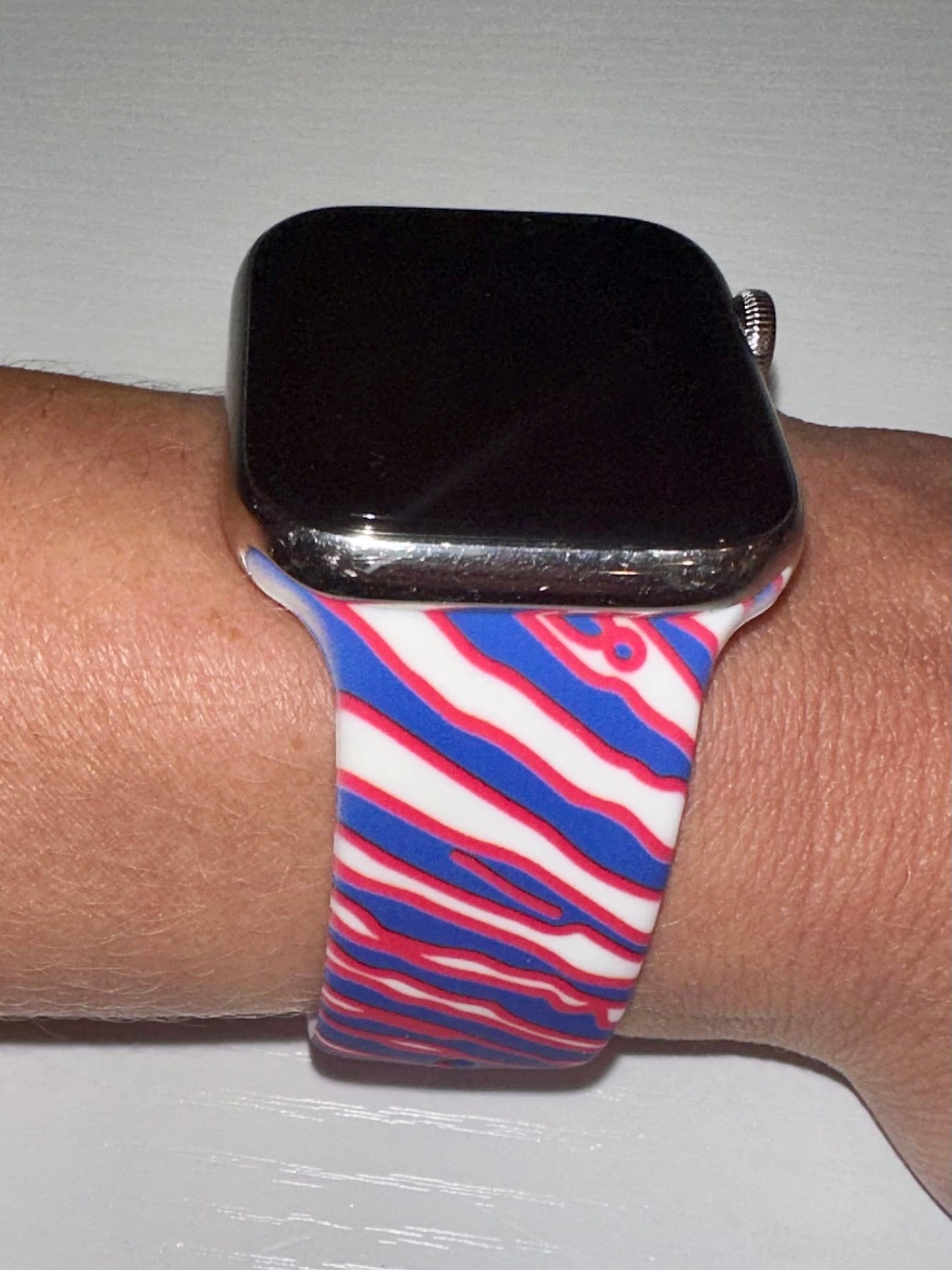 Watch Band Smart Watch Red White Blue Stripe Buffalo Sport Band