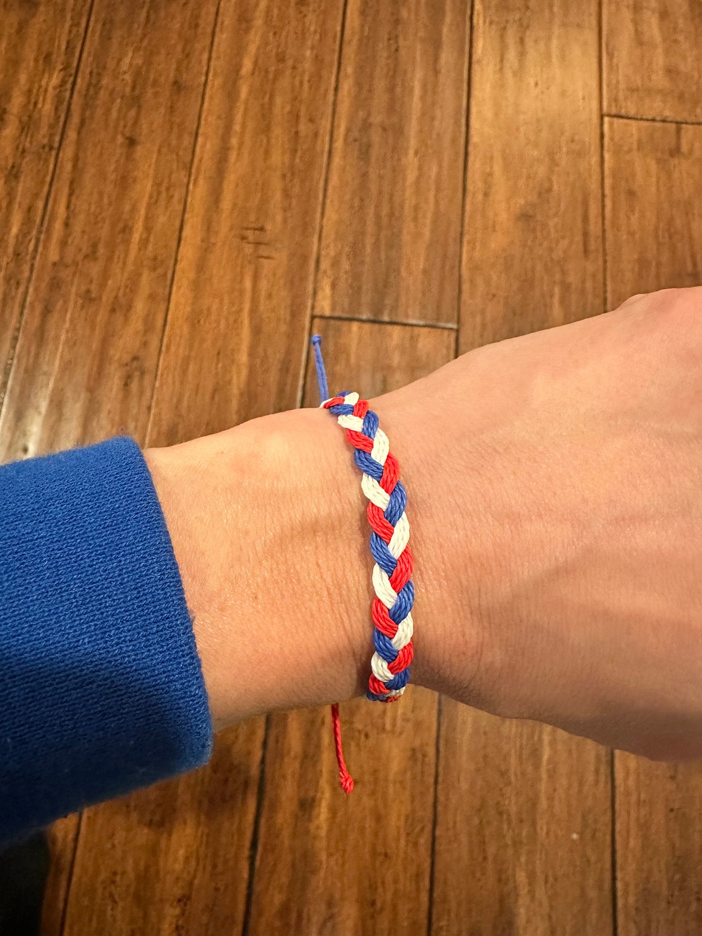 Braided Friendship Bracelet Buffalo Red White Blue