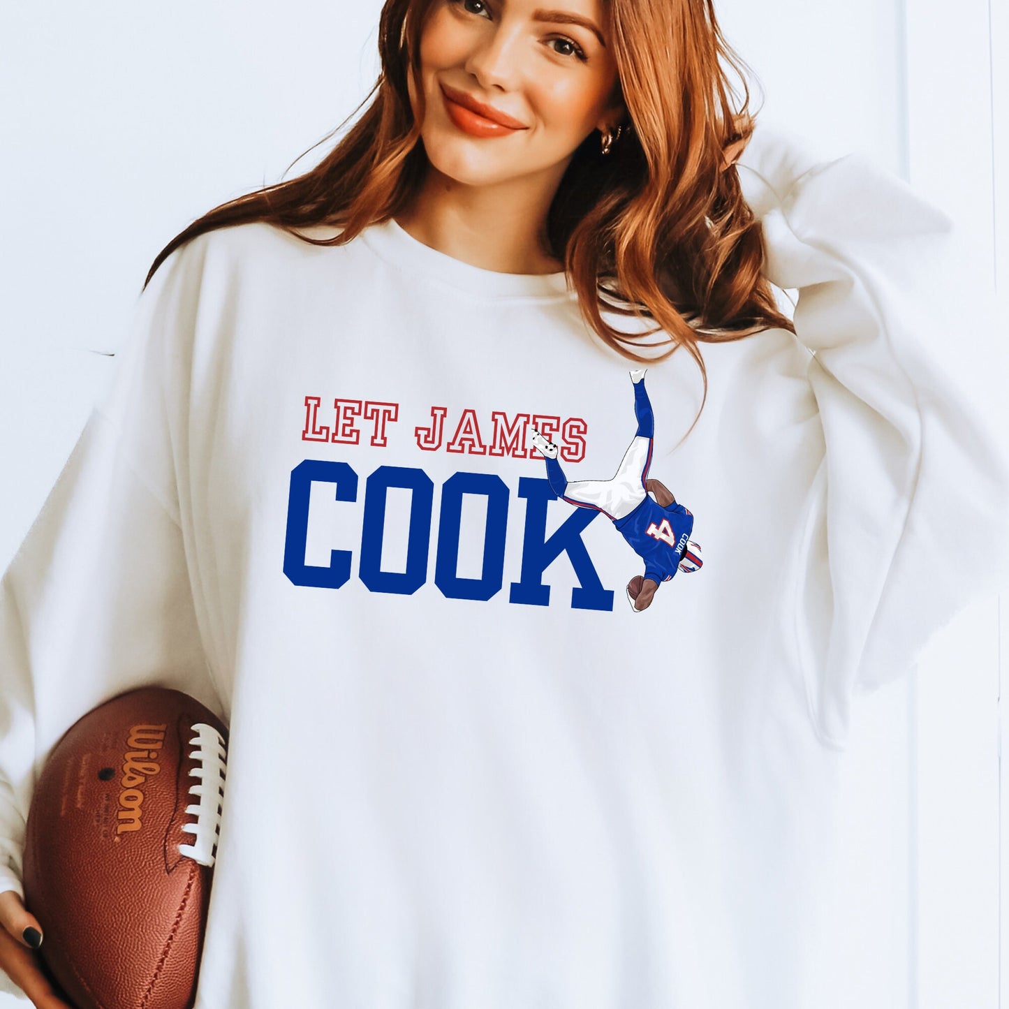 Let James Cook Buffalo Football Shirt or Sweatshirt