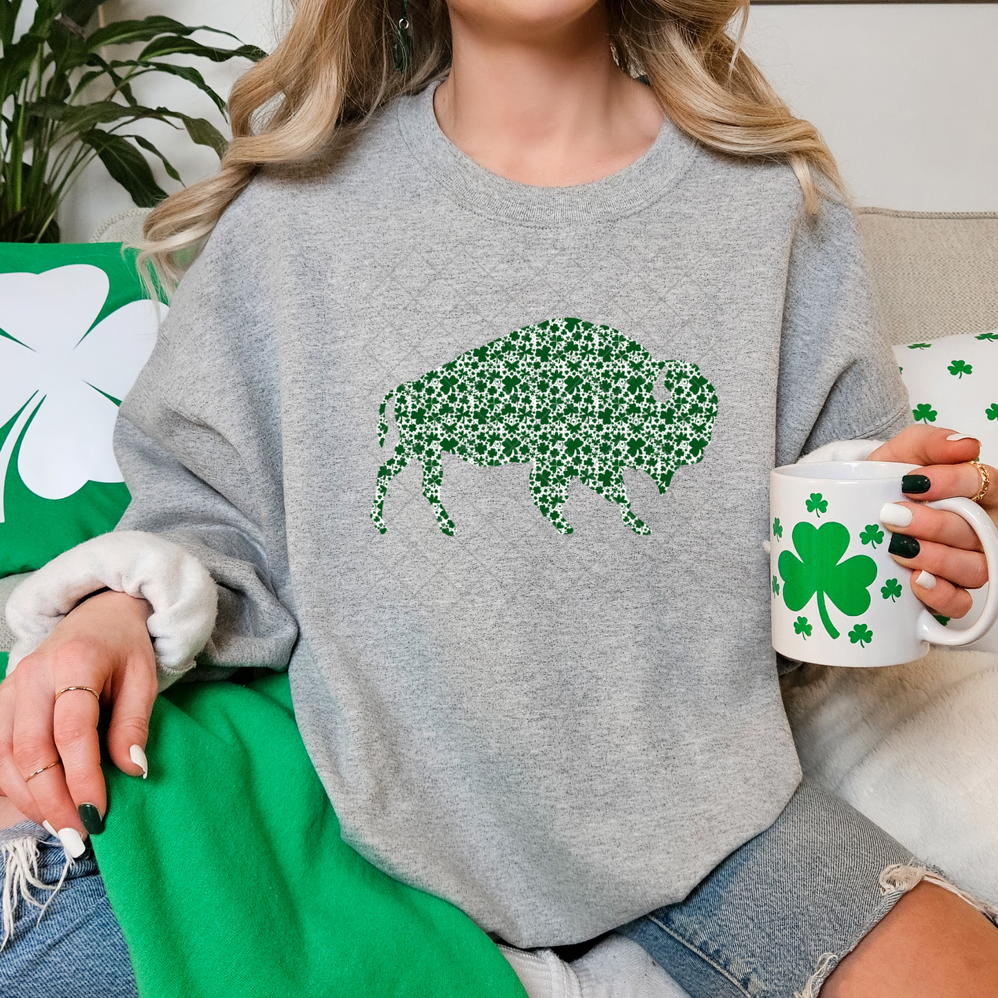 St. Patrick's Day Buffalo Shamrock T-Shirt or Sweatshirt